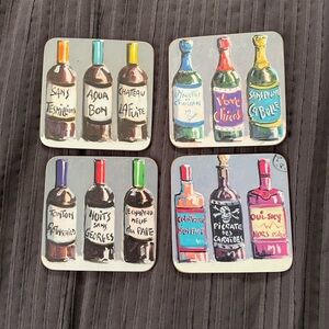 French Bottle Coasters Set